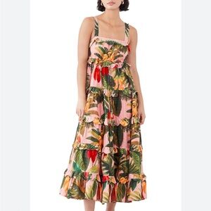 FARM Rio Cocoa Forest Maxi Dress NWT Size Large